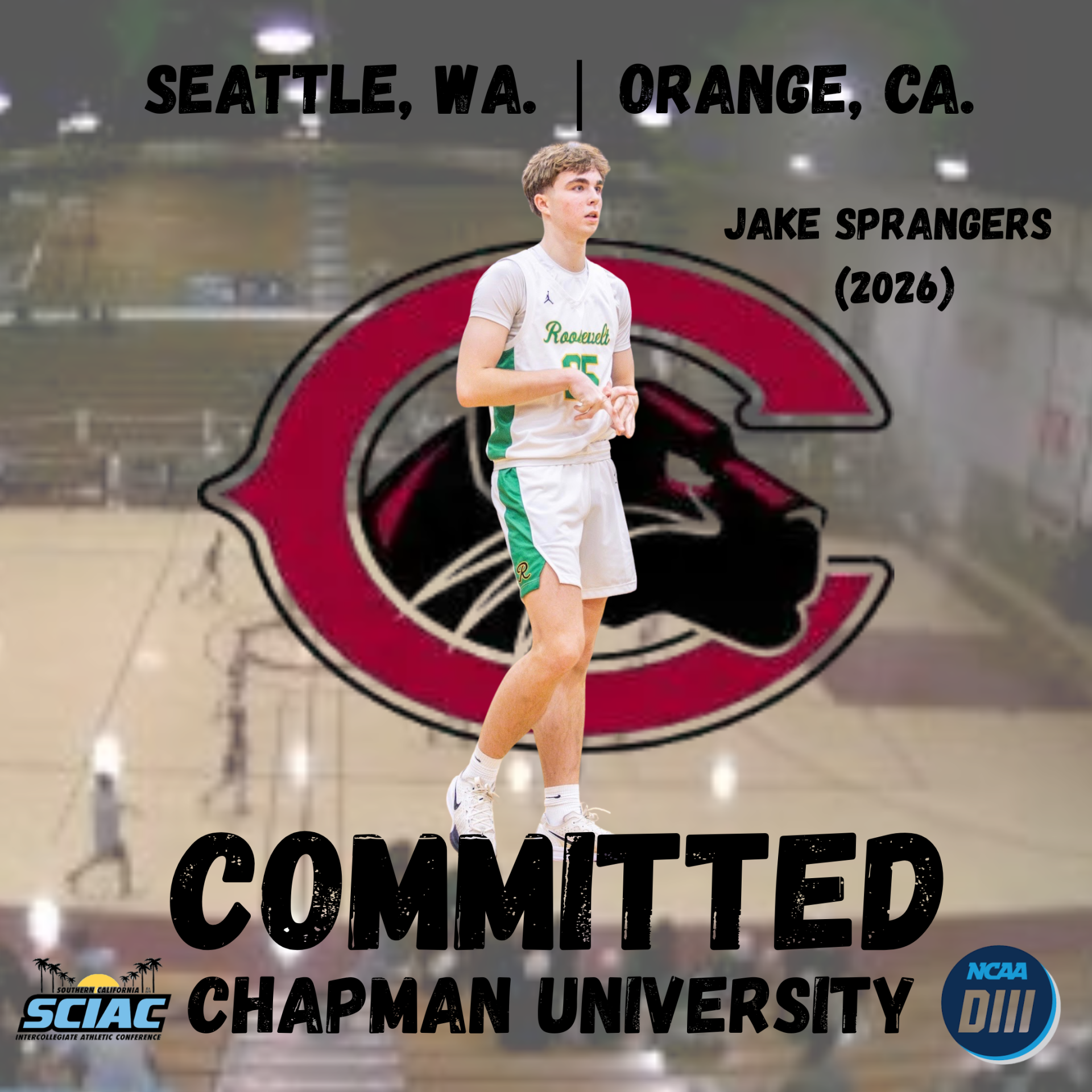 Jake Sprangers – Chapman Univ. (NCAA D3)