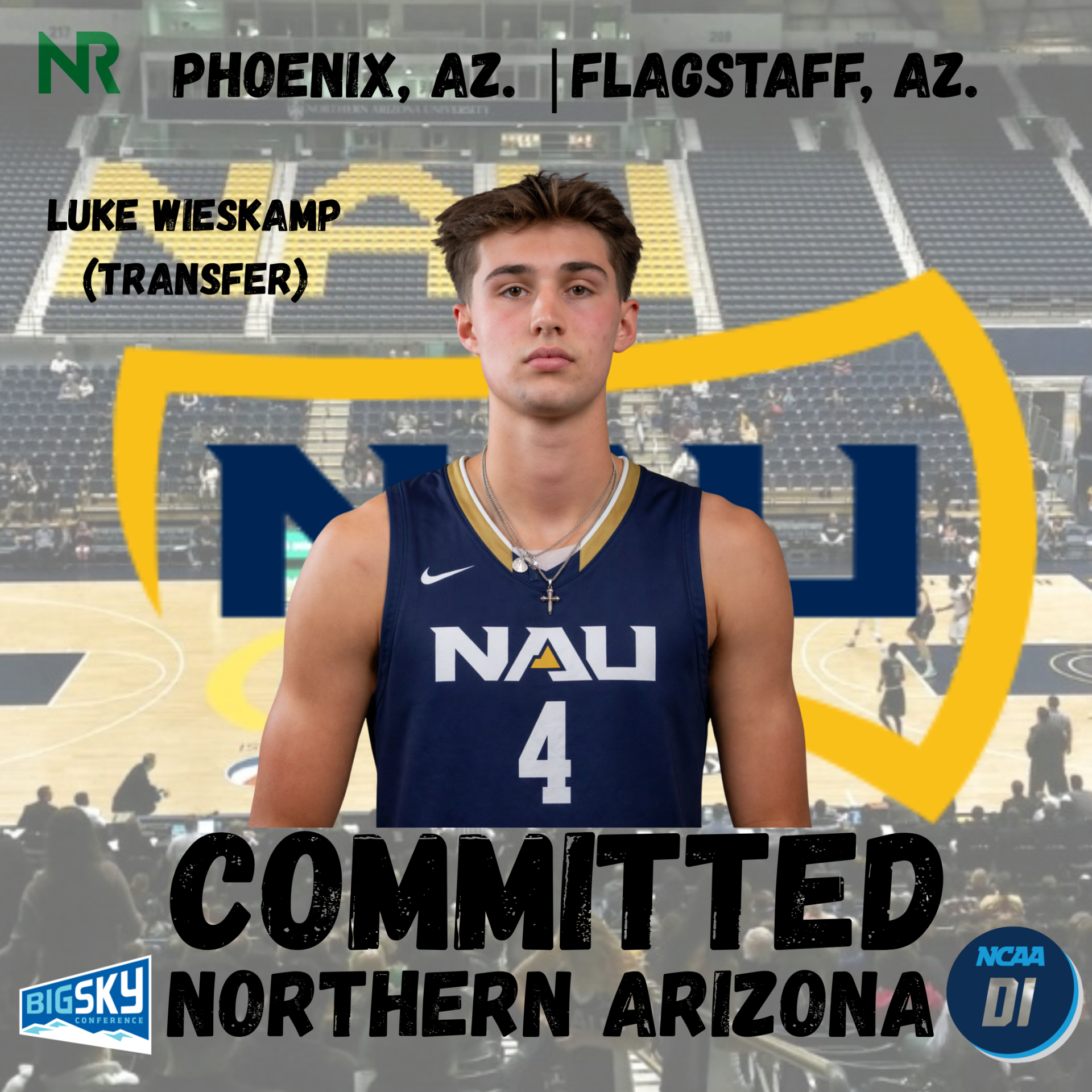 Luke Wieskamp – Northern Arizona Univ (NCAA D1)